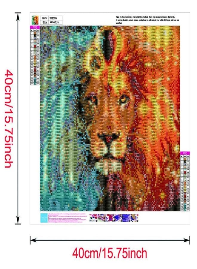 RANUR Golden Lion Diamond Painting Kits for Adults and Kids Create Dazzling Full Drill by Numbers Kits with Shiny 5D Rhinestones DIY Arts Craft for Home Wall Decor 40x40 cm - Image 2