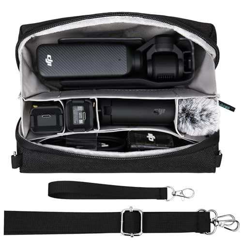 Lacdo Carrying Case for DJI Osmo Pocket 4 3 Carrying Bag for DJI Osmo Pocket 4 3 Creator Combo Accessories Osmo Pocket 4 3 Portable Travel Storage Bag All in One Carry Bag with Shoulder Strap Gray - Image 1