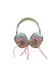 Hanfeng Ribbon Bow For Airpods Max2 Protective Cover For Apple Headwear Ear Cap Earmuffs Earphone Case-Color:Transparent Shell + Three-dimensional Rose Red Bow-Applicable Models:Universal For Airpods Max/airpods Max2