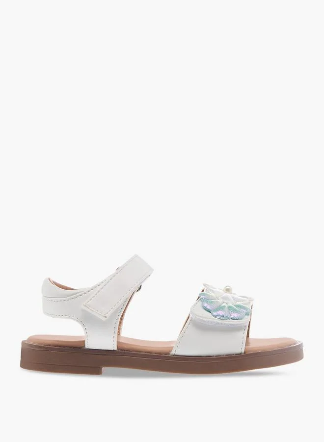 فلورا بيلا من شو إكسبرس صنادل بناتي بتصميم صدف البحر وشريط لاصق