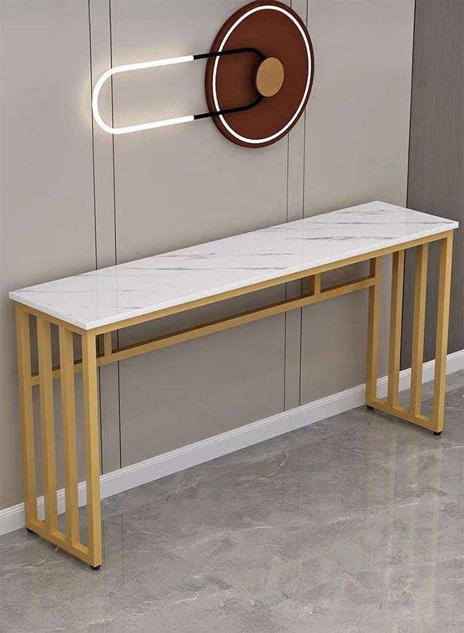 LEDIN Console Table Modern Minimalist Console Table, Steel Frame Sofa Table with Storage Shelf Metal Golden Legs Narrow Entryway Hallway Table(100x30x80cm) - Image 2
