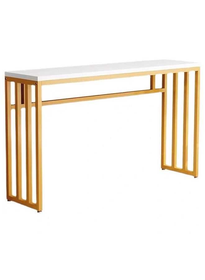 LEDIN Console Table Modern Minimalist Console Table, Steel Frame Sofa Table with Storage Shelf Metal Golden Legs Narrow Entryway Hallway Table(100x30x80cm) - Image 4