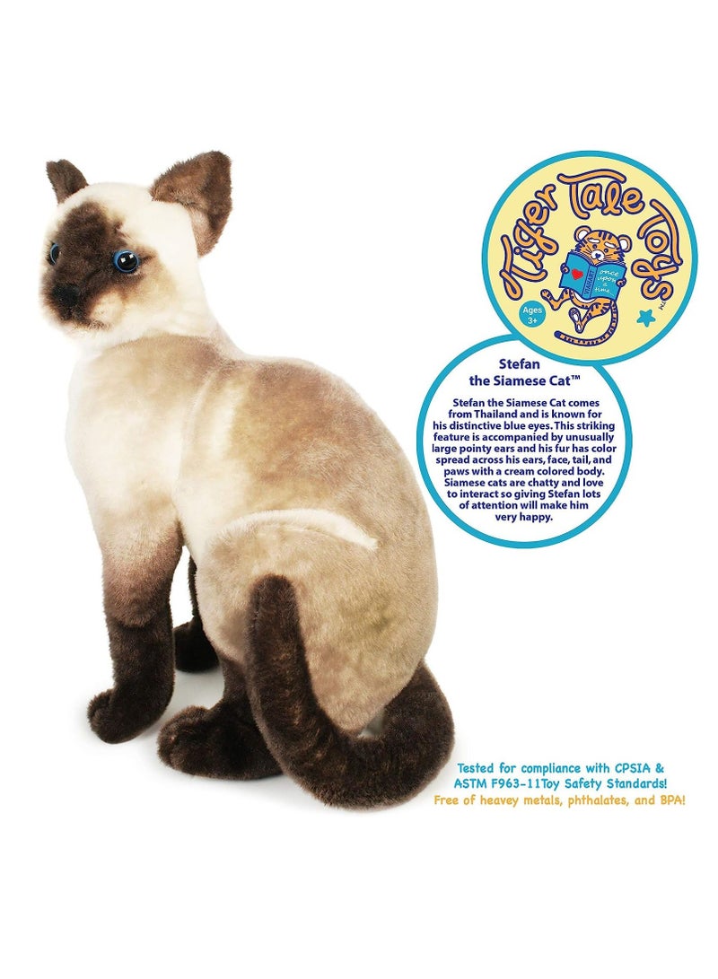 VIAHART Stefan the Siamese Cat 36cm Stuffed Animal Plush By Tiger Tale toys - Image 3