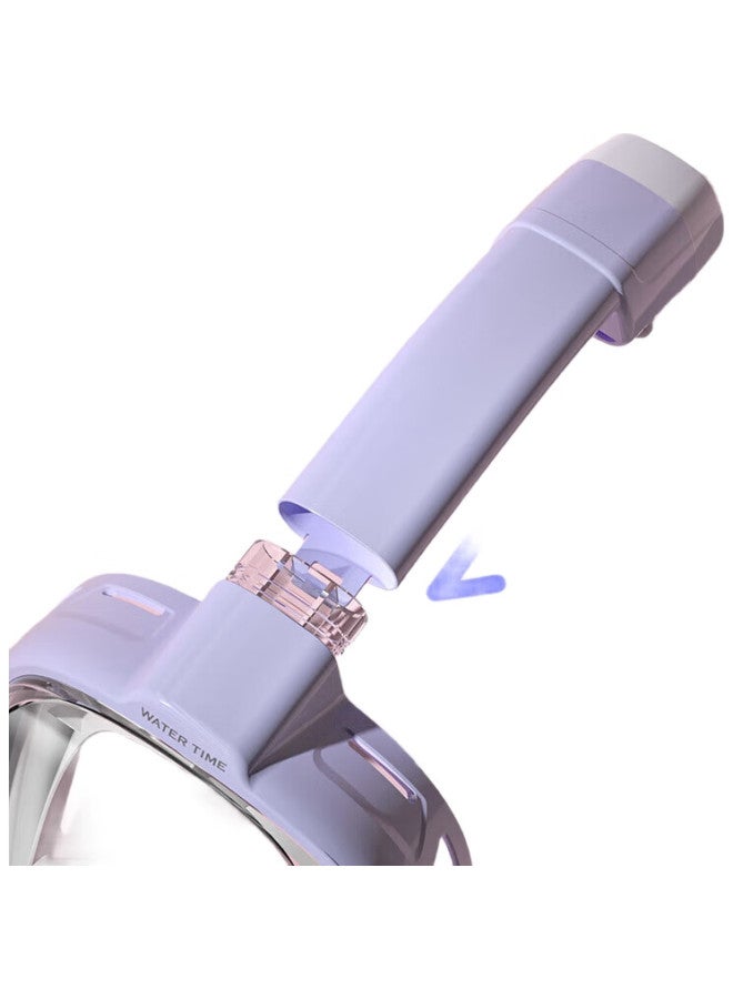 Watertime/Shuichuan Diving Mask, Diving Equipment Three-Piece Set, Diving Mask, Underwater Respirator, Soft Mist Purple, S - Image 1