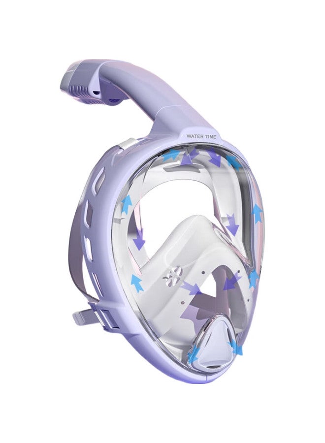 Watertime/Shuichuan Diving Mask, Diving Equipment Three-Piece Set, Diving Mask, Underwater Respirator, Soft Mist Purple, S - Image 2