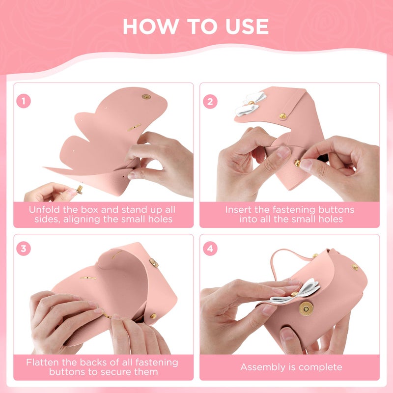 SESENSE Money Box for Cash, Leather Bowknot Money Pull Box for Cash Surprise Box Mini Bags with 30 Pcs Transparent Bags for Christmas Party Birthday - Image 5