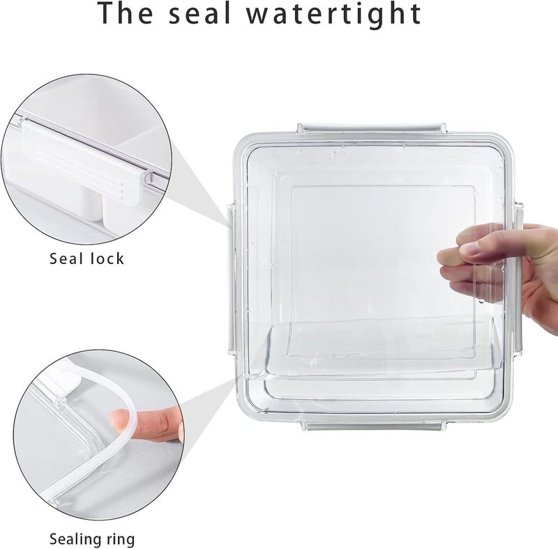 MANO 2pack Serving Trays for Party Divided Veggie Tray with Lid Sealed Sectioned Fruit Snack Serving box Vegetable Storage with 4 Compartments Snackle Box Charcuterie Container Fridge Organizer - Image 3