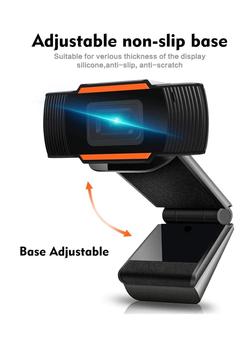 كاميرا ويب HD 1080P مع ميكروفون – USB (2.0/3.0)، زاوية واسعة 110°، 30 إطارًا في الثانية، تقليل الضوضاء، للبث المباشر ومكالمات الفيديو والمؤتمرات - Image 2