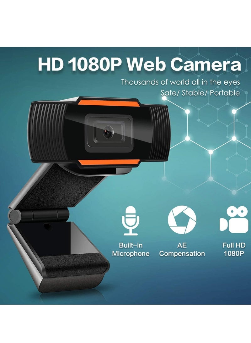 كاميرا ويب HD 1080P مع ميكروفون – USB (2.0/3.0)، زاوية واسعة 110°، 30 إطارًا في الثانية، تقليل الضوضاء، للبث المباشر ومكالمات الفيديو والمؤتمرات - Image 3