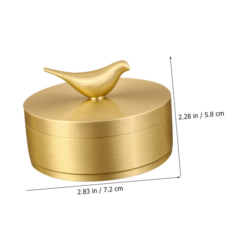 Smooth Brass Car Ashtray With Bird Pattern Home Decor Cigarette Butt Container - Image 3