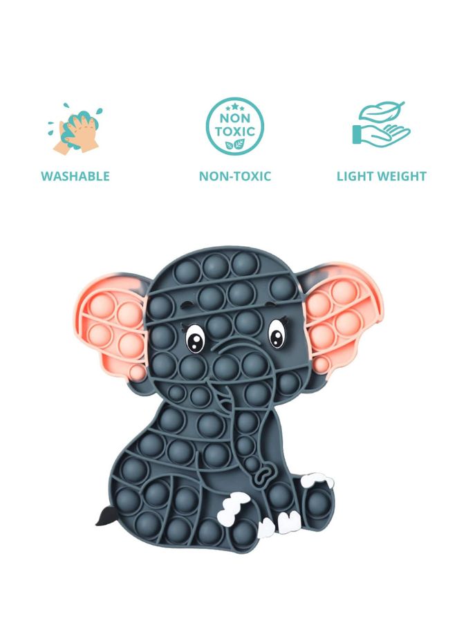 Push Pop Bubble Fidget Toy Silicone Animal Sensory Squeeze Toy Stress Relief Anti-Anxiety ADHD Autism Special Fidget Popper Gift for Kids and Adults Elephant A  - Image 2
