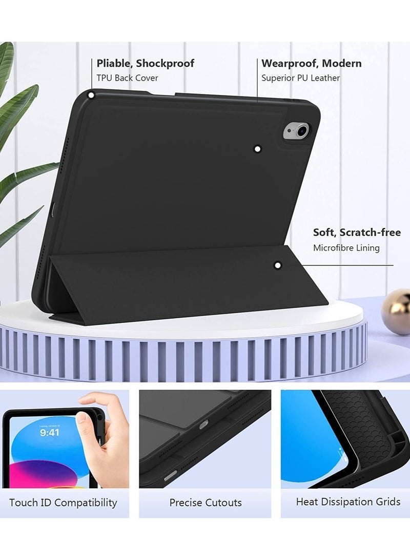 TIGER iPad 10th Generation 10.9 inch 2022 Case Flip Cover with Magnetic Closure Auto Wake/Sleep funtion having Pencil holder Slot - Image 3