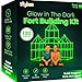 Playbees Glow in The Dark Fort Building Kit  130 PCS STEM Toy for Kids Ages 412  Build Tents Castles  Rockets  Creative Building Set  Great Gift - Image 4