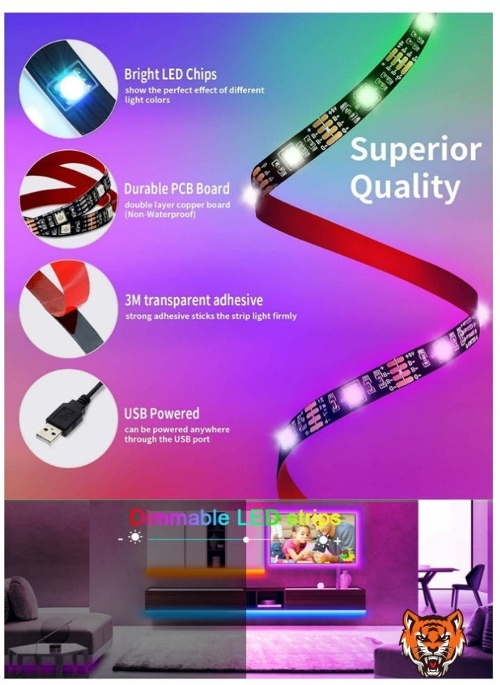 TIGER 5M Bluetooth RGB LED Strip Light – Music Sync, Phone Control, Flexible Colorful Lighting for Home Decor, Kitchen, Bedroom, TV Backlight, and More  - Image 2