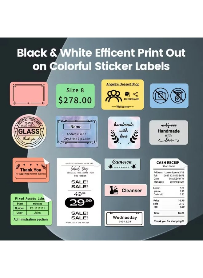 BORTONY Label Makers Barcode Label Printer Portable Thermal Printer for Small Business Address Barcode Logo Clothing Mailing Sticker Bluetooth Printer for Phones & PC  - Image 4