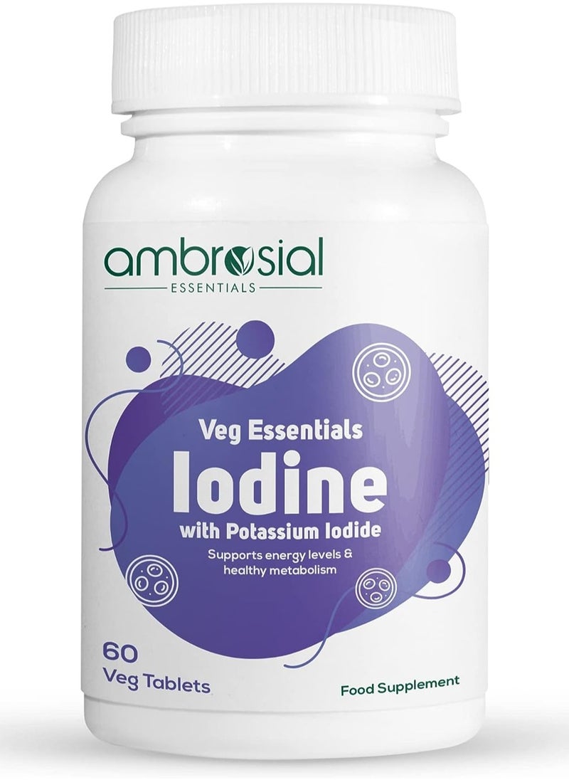 ambrosial - Iodine 5000Mcg With 7500 Mcg Potassium Iodide High Strength Iodine Tablets- 60 Vegtablets - Image 1