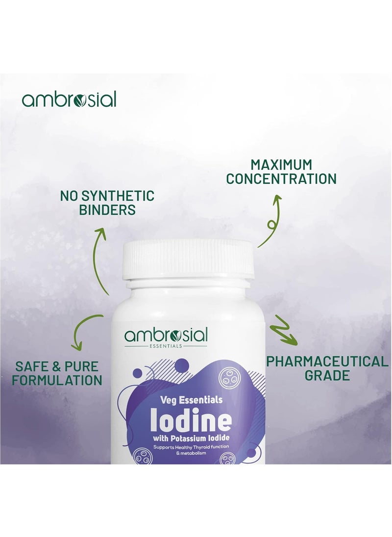 ambrosial - Iodine 5000Mcg With 7500 Mcg Potassium Iodide High Strength Iodine Tablets- 60 Vegtablets - Image 1