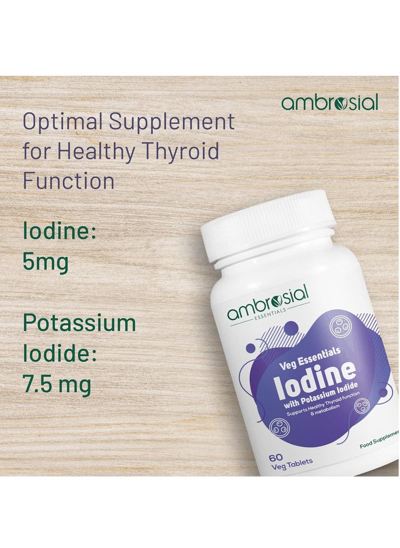 ambrosial - Iodine 5000Mcg With 7500 Mcg Potassium Iodide High Strength Iodine Tablets- 60 Vegtablets - Image 1