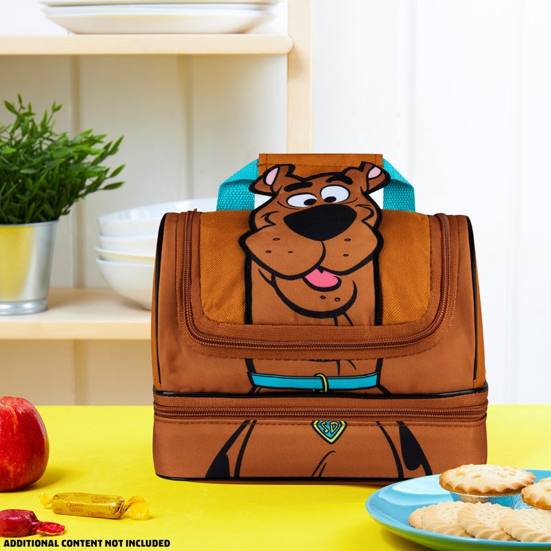 Get Trend Scooby Doo Lunch Box Insulated with Two Compartments for Kids Teens Work Travel Picnic Beach Cooler Sack (Brown Scooby Doo) - Image 5
