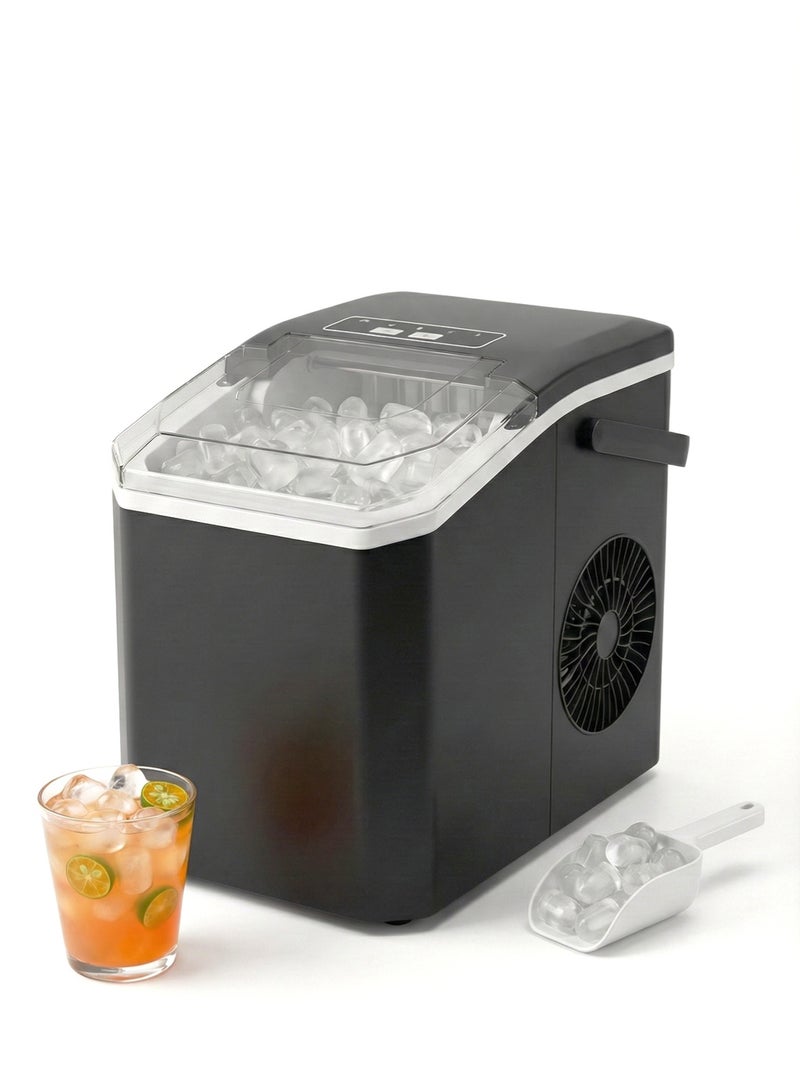 YOONISPRO Countertop Ice Maker, 9 Cubes in 6 Mins, 15KG/24H, 100W Portable Ice Maker with Self-Cleaning, 1.3L Water Tank, Ice Basket & Scoop for Home Kitchen Office Party - Image 1