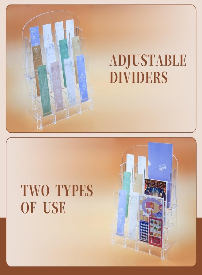 Toutrop Bookmark Display Stand for Vendors, 8 Compartments Acrylic Bookmark Display for 2.2'' , Mobile-Friendly Design - Versatile Holder for Craft Fairs, Vendor Booths, and Shops (8C) - Image 4