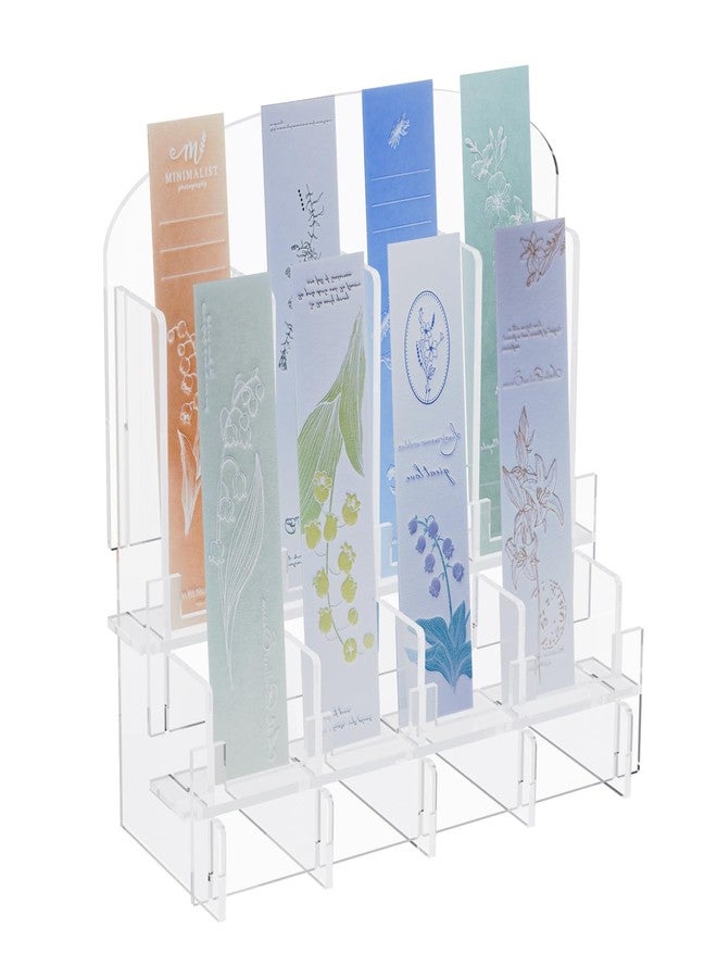 Toutrop Bookmark Display Stand for Vendors, 8 Compartments Acrylic Bookmark Display for 2.2'' , Mobile-Friendly Design - Versatile Holder for Craft Fairs, Vendor Booths, and Shops (8C) - Image 1