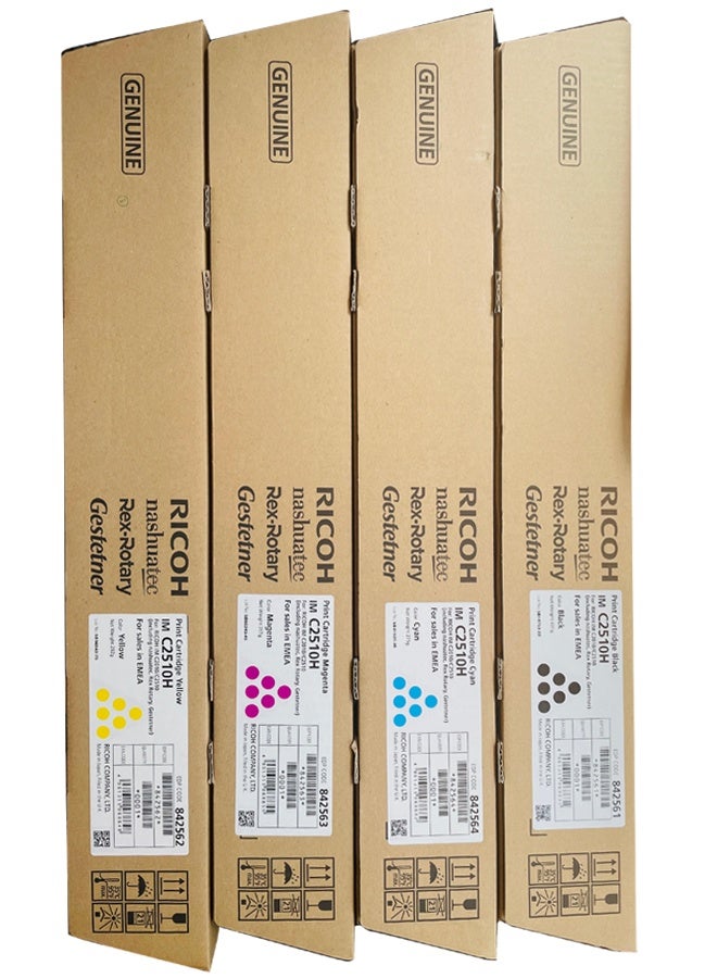 RICOH Original Ricoh IM C2510H  High Capacity Toner Cartridges Black Toner (EDP 842561)Cyan Toner (EDP 842564)Magenta Toner (EDP 842563) Yellow Toner (EDP 842562) Compatibility: For Use Ricoh IMC C2010/C2510. - Image 2