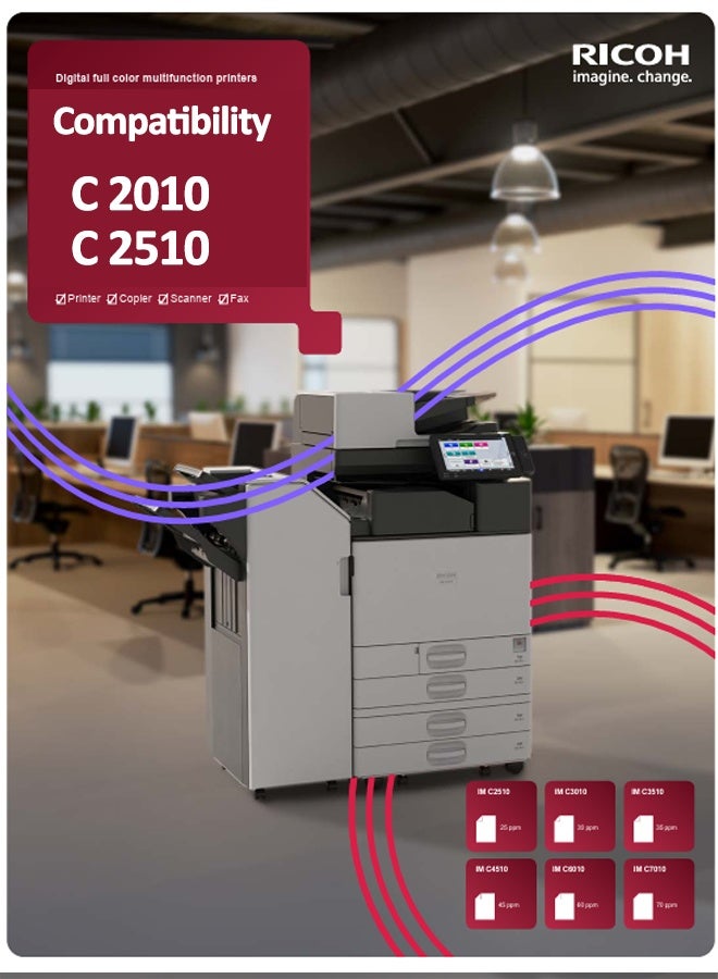 RICOH Original Ricoh IM C2510H  High Capacity Toner Cartridges Black Toner (EDP 842561)Cyan Toner (EDP 842564)Magenta Toner (EDP 842563) Yellow Toner (EDP 842562) Compatibility: For Use Ricoh IMC C2010/C2510. - Image 3