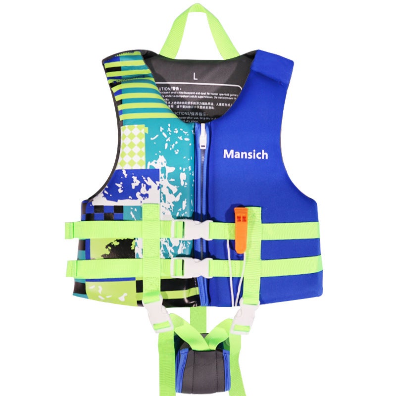 Manshiqi Kids Swim Vest - Blue Print for Learning to  Swim - Image 1