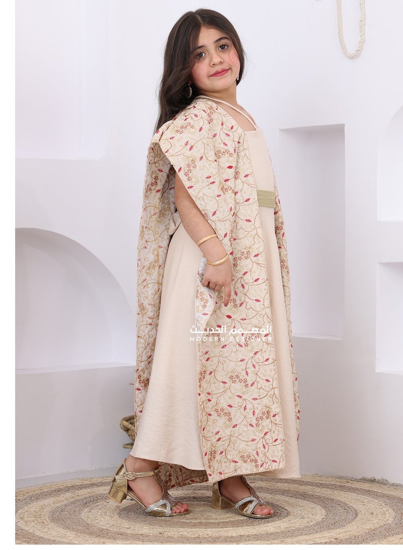 Modern Design Luxurious girls' jalabiya for Eid. A distinctive and luxurious jalabiya for Eid occasions. This jalabiya is distinguished by its elegant design, suitable for every special occasion. - Image 2