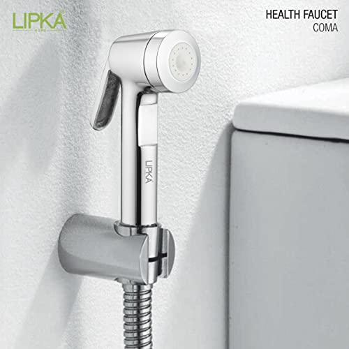 LIPKA Dhruv Brass Health Faucet with 1 Miter Stainless Steel Shower Tube & Hook | Durable High-Pressure Chrome Finish Health Faucet | Handheld Jet Spray for Bathroom Hygienic & Easy-to-Use | Silver - Image 4