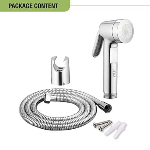LIPKA Dhruv Brass Health Faucet with 1 Miter Stainless Steel Shower Tube & Hook | Durable High-Pressure Chrome Finish Health Faucet | Handheld Jet Spray for Bathroom Hygienic & Easy-to-Use | Silver - Image 5