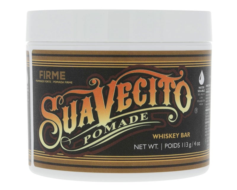 Suavecito Pomade Firme Strong Hold Whiskey Bar Scent 4 oz  Pomade For Men  Medium Shine Water Based Wax Like Flake Free Hair Gel  Easy To Wash Out  All Day Hold For All Hair Styles