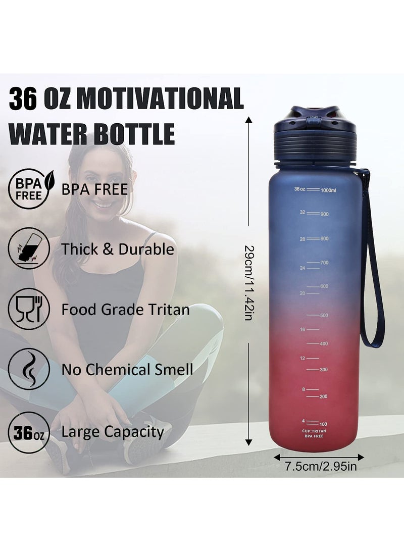 KANGZYUAN Sports Water Bottle 1000ML Protein Shaker Outdoor Travel Portable Leakproof Drinkware Plastic Drink Bottle BPA Free 1L blue red - Image 5