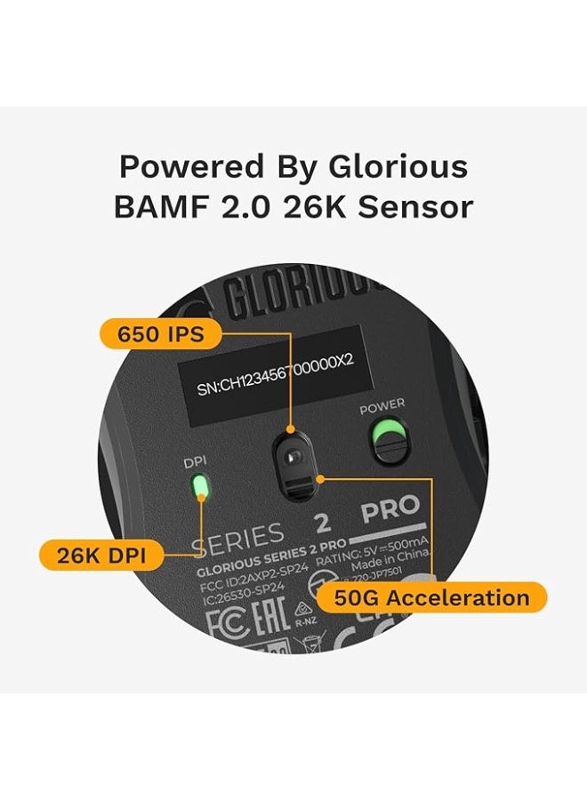 Glorious MOUSE GLORIOUS SERIES 2PRO WIRELESS 4K/8K Hz BLACK GLO-MS-S2PRO-WL-BLK - Image 5