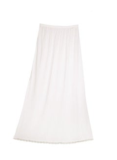 City Rose 6 - Pieces Full Length Soft inner Skirt with Elasticised Waistband and Small Dantel Women Off White  - Image 2