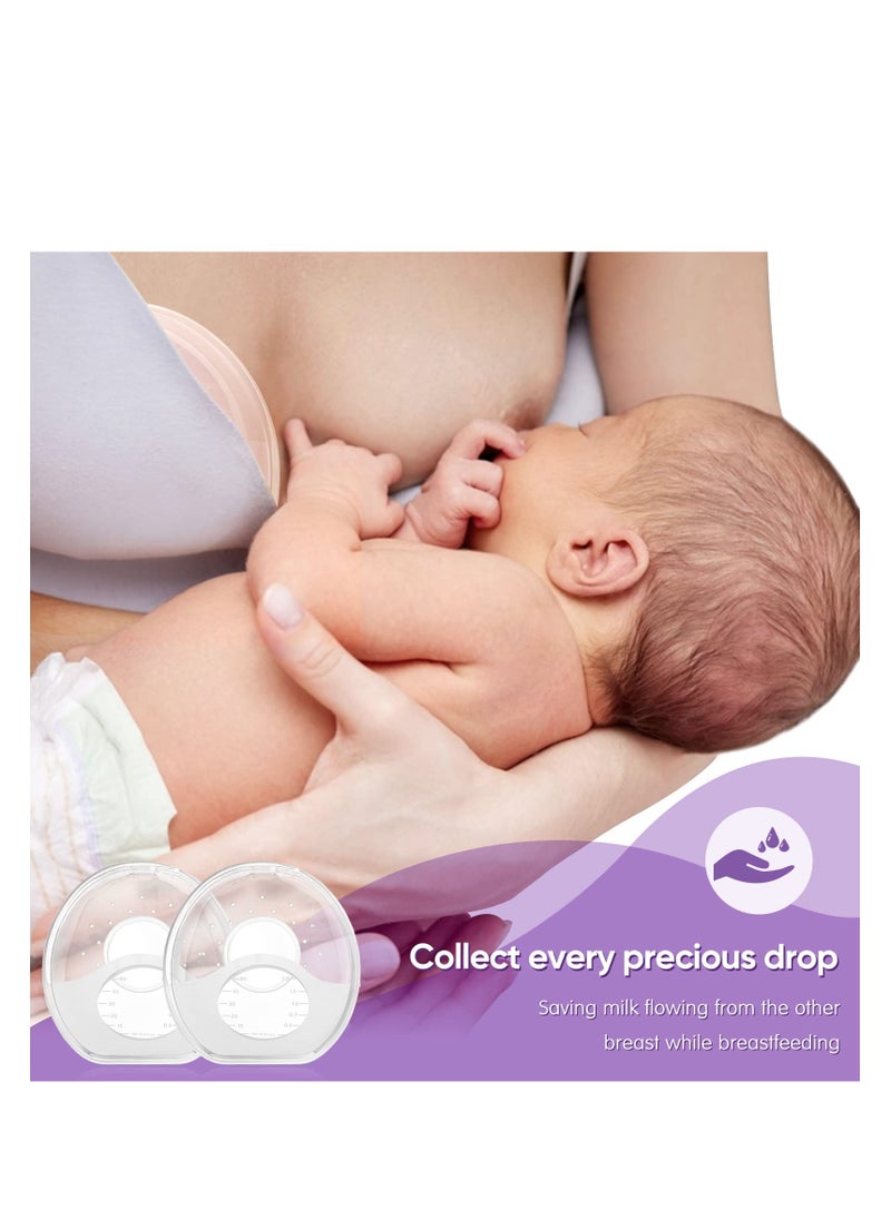 SYOSI - Milk Collector for Breastfeeding, Soft Breast Shells for Sore Nipples, Have a Ventilated Vent with Plug, Efficient Collect, Reuseable-Environment Friendly, Comfy & Discreet, Safe Material - Image 1