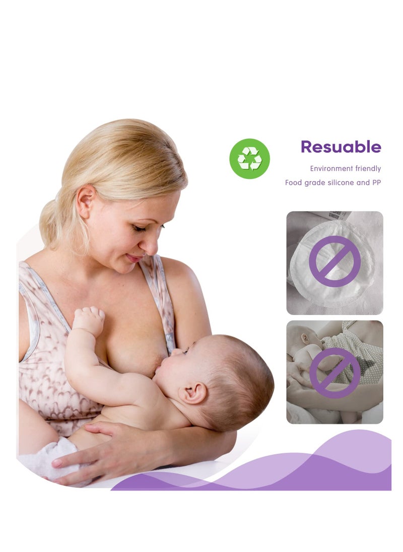 SYOSI - Milk Collector for Breastfeeding, Soft Breast Shells for Sore Nipples, Have a Ventilated Vent with Plug, Efficient Collect, Reuseable-Environment Friendly, Comfy & Discreet, Safe Material - Image 1