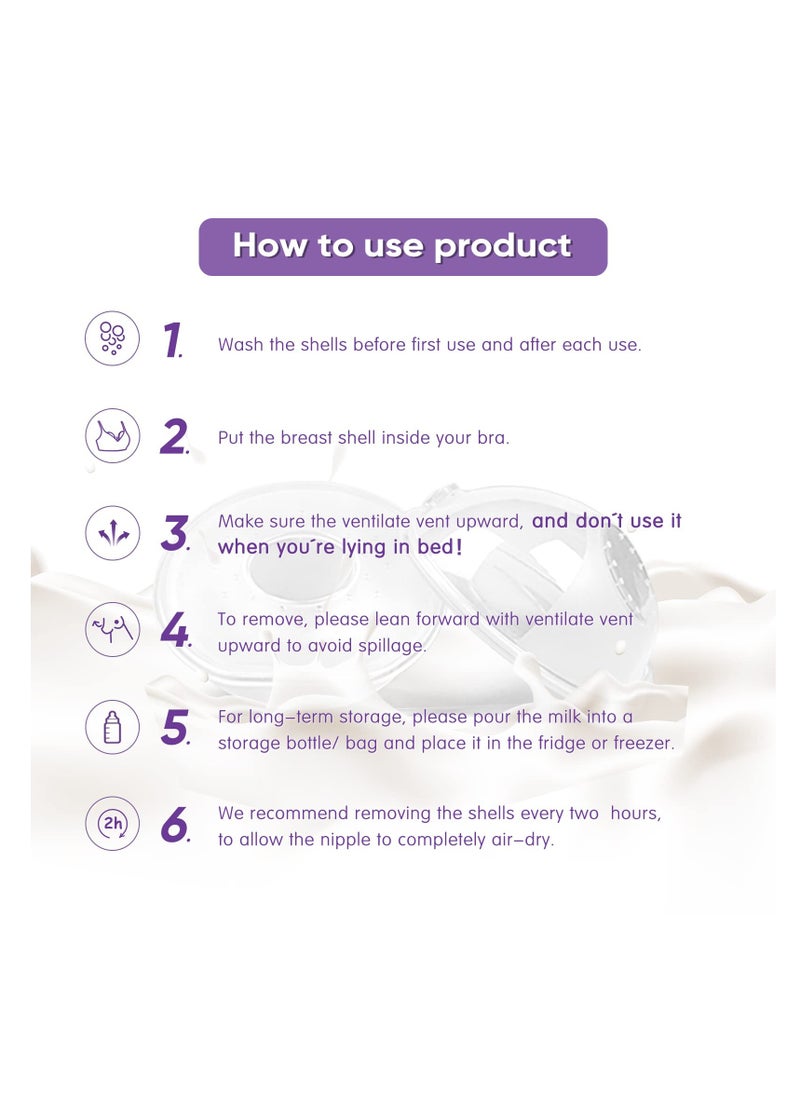 SYOSI - Milk Collector for Breastfeeding, Soft Breast Shells for Sore Nipples, Have a Ventilated Vent with Plug, Efficient Collect, Reuseable-Environment Friendly, Comfy & Discreet, Safe Material - Image 1