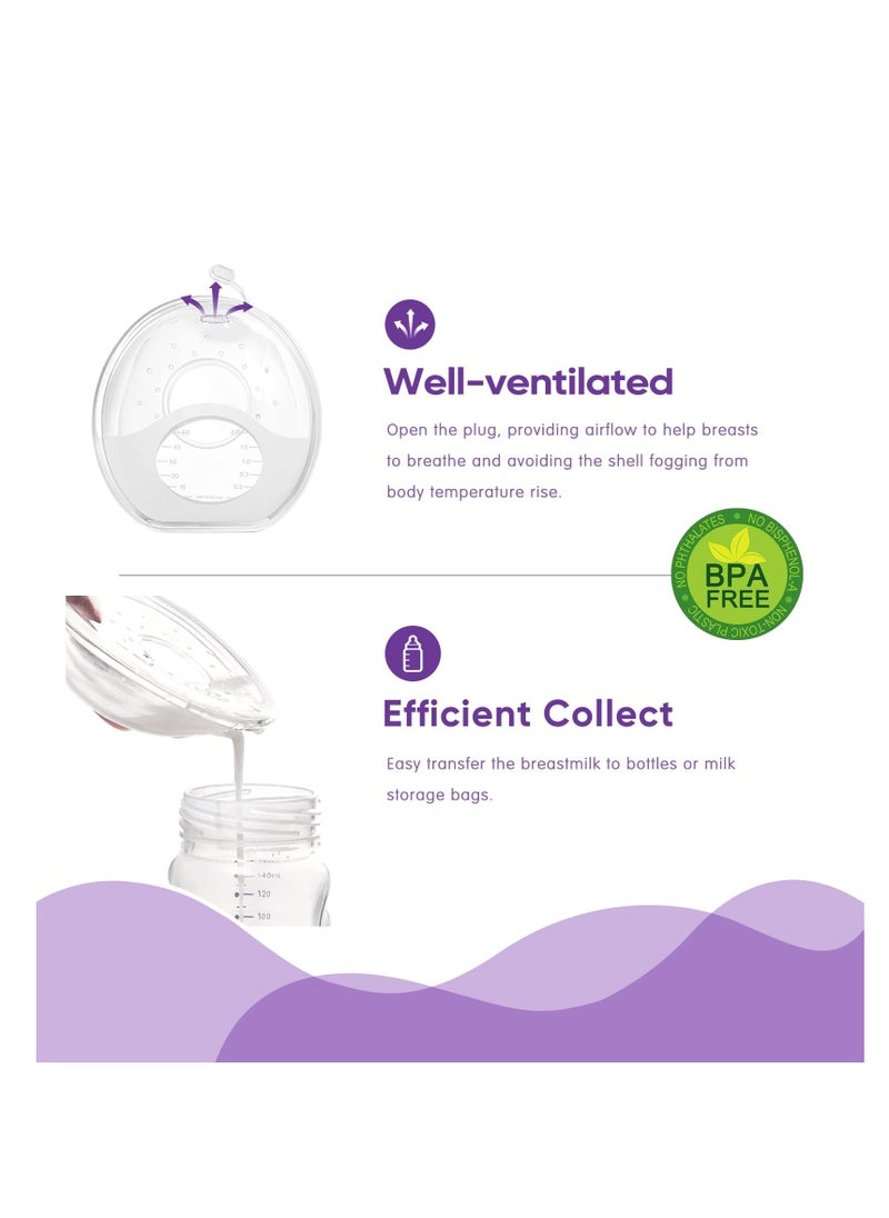 SYOSI - Milk Collector for Breastfeeding, Soft Breast Shells for Sore Nipples, Have a Ventilated Vent with Plug, Efficient Collect, Reuseable-Environment Friendly, Comfy & Discreet, Safe Material - Image 1