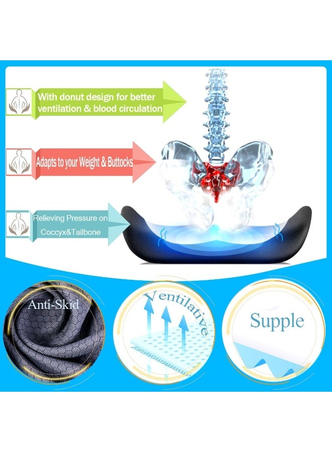 Round Memory Foam Seat Cushion for Hemorrhoid and Coccyx Pain Relief, Office Chair Pillow, Home Use - Image 2