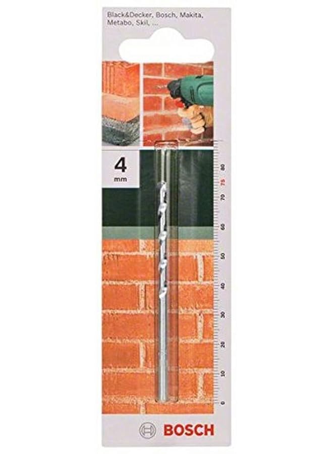 BOSCH Standard Drill Bit For Economic Drilling In All Types Of Impact Resist And Tungsten Cide Tip 4.0 Mm Diameter 75 Mm Total Length 1 Piece - Image 1