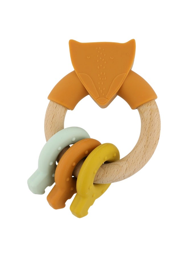 Trixie Wooden Silicone Activity Ring - Mr. Fox - 0+ Months - Image 1