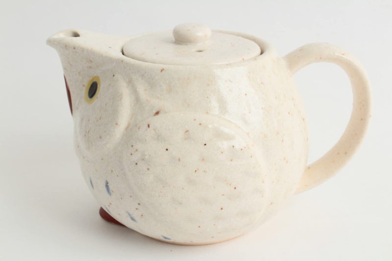 Minoribo Mino ware Japanese Pottery Teapot Kyusu Owl Shape made in Japan (Japan Import) CPK103 (Chiffon White) - Image 5