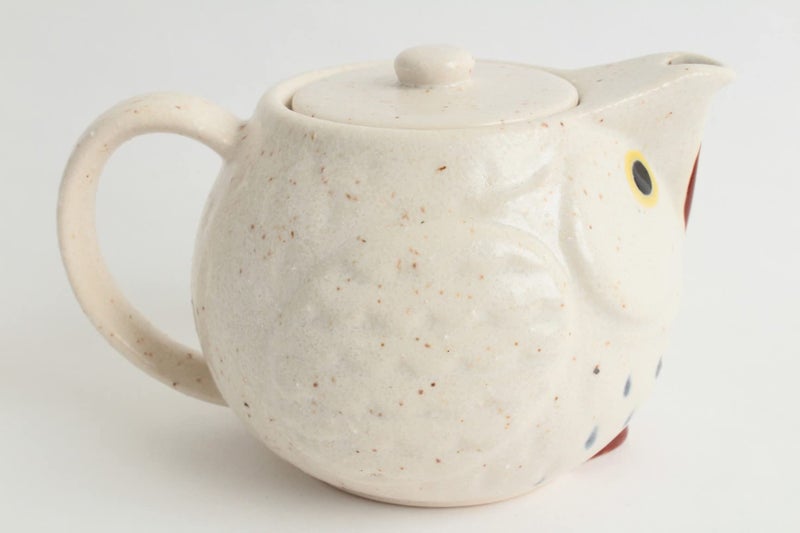 Minoribo Mino ware Japanese Pottery Teapot Kyusu Owl Shape made in Japan (Japan Import) CPK103 (Chiffon White) - Image 3