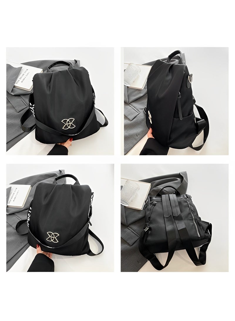 REOCLE Women's Backpack Purse PU Leather Anti-theft Casual Shoulder Bag Fashion Ladies Satchel Bags Waterproof Nylon Lightweight Shoulder Bag - Image 4