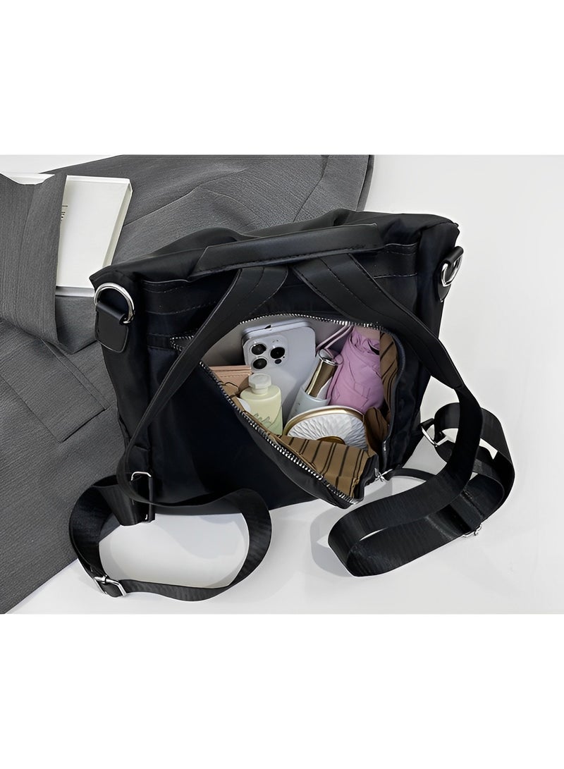 REOCLE Women's Backpack Purse PU Leather Anti-theft Casual Shoulder Bag Fashion Ladies Satchel Bags Waterproof Nylon Lightweight Shoulder Bag - Image 5