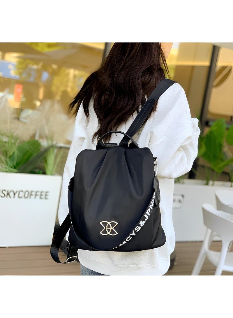 REOCLE Women's Backpack Purse PU Leather Anti-theft Casual Shoulder Bag Fashion Ladies Satchel Bags Waterproof Nylon Lightweight Shoulder Bag - Image 3