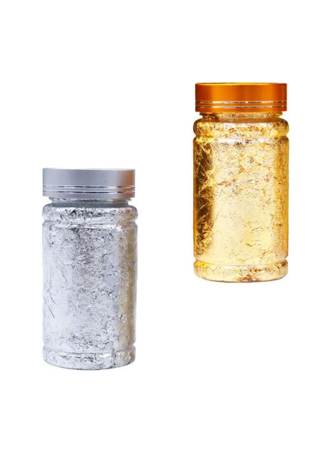 كلاراكو 3 قطع رقائق ورقية ذهبية مقلدة رقائق ورقية فضية للتذهيب والرسم والفنون والحرف اليدوية والأظافر والديكور المنزلي (فضي، ذهبي) - Image 5