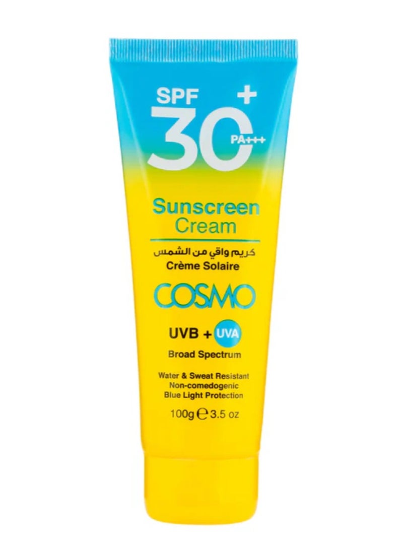 كوزمو كريم كوزمو الواقي من الشمس SPF 30+100g حماية من الأشعة فوق البنفسجية UVB/UVA للرجال والنساء - Image 1